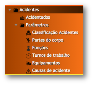 acidentes menu